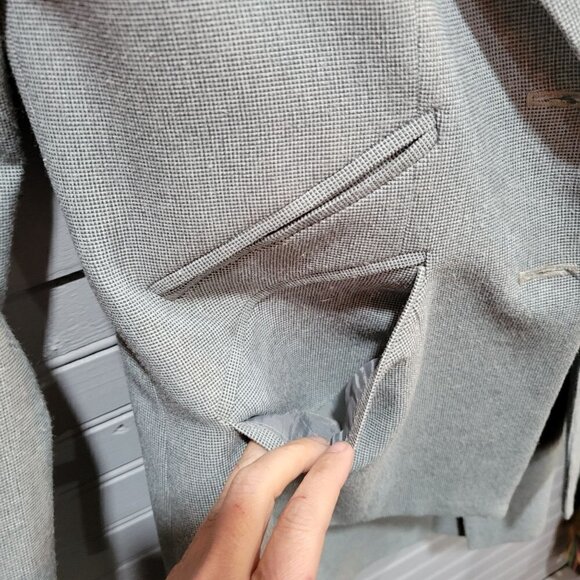 Vintage - 60's/70 Grey Wool Skirt & Blazer Set - SM - Picture 5 of 9
